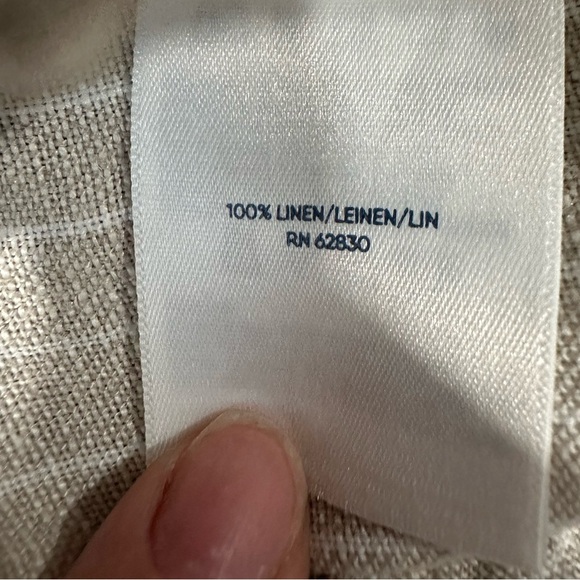 Lands’ End 100% Linen Women’s Plus 16 Beige Striped Pull On Shorts 9” Inseam - Picture 8 of 8